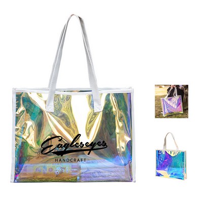 Clear Iridescent PVC Tote Bag